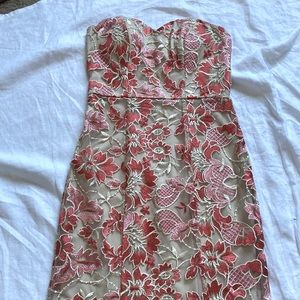 Size 1 speechless mermaid floral prom dress, pink coral and beige